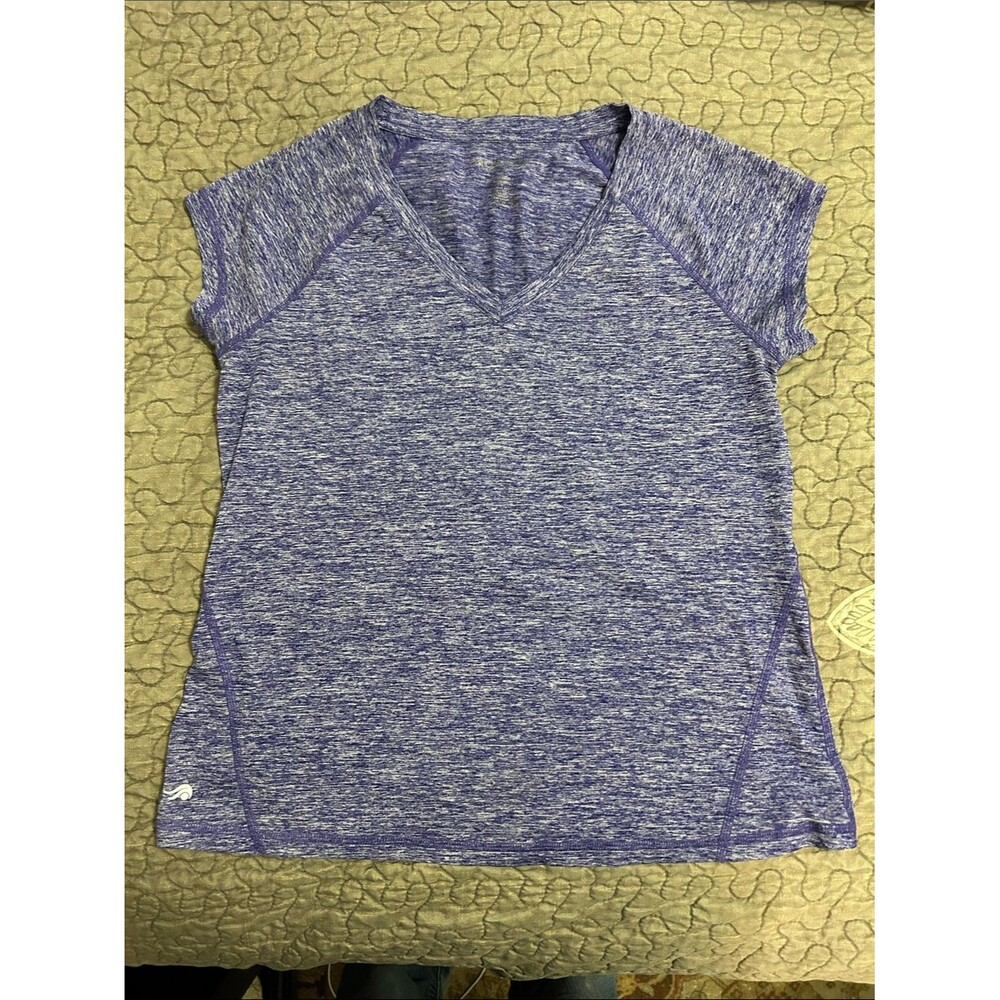 Ideology Heathered Lavender V-Neck Short Sleeve Tee